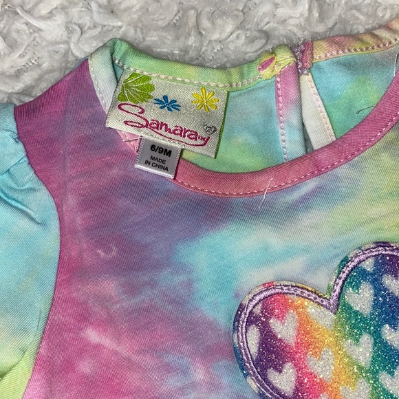 Samara infant girls to peace summer tie-dye outfit size 6/9 months new with tags - Picture 3 of 4